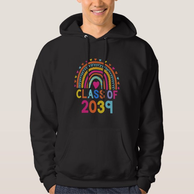 Class of 2039 Senior 39 Grad Graduation Women Men Hoodie (Front)