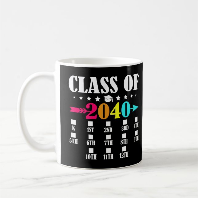 Class Of 2040 Graduation 12th Grade Kindergarten Coffee Mug (Left)