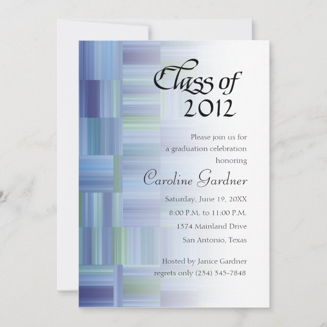Class of 20XX  Colour Blocks and Stripes Invitation (Front)