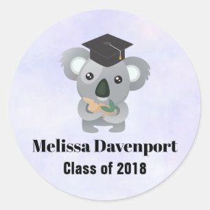 Class of 20xx Cute Koala Bear in Graduation Cap Classic Round Sticker