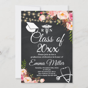 Class of 20XX - Elegant Nursing School Graduation Invitation