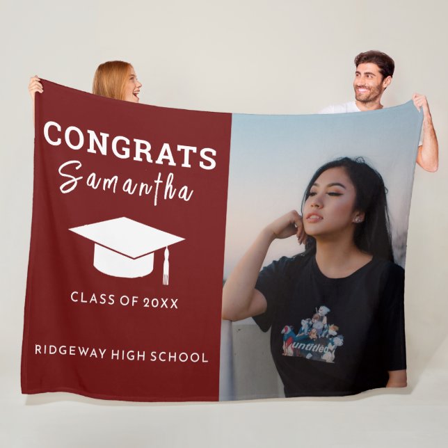 Class of 20XX Graduation Blanket - Photo Gift (In Situ)