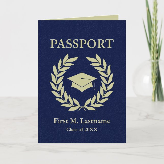 class of 20XX graduation passport invitation (Front)