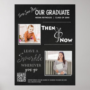 Class of 20XX Keepsake Then and Now Graduation Poster