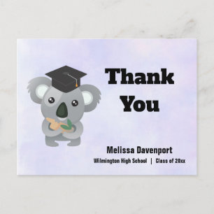Class of 20xx Koala Bear in Graduation Cap Thanks Postcard