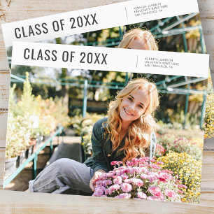Class of 20XX Modern Minimalist Photo Graduation Announcement Postcard