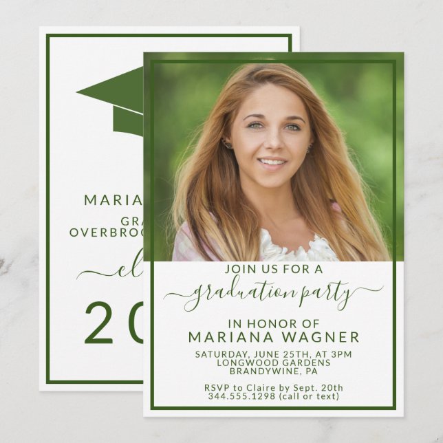 Class of 20XX Photo High School Graduation Party Invitation (Front/Back)