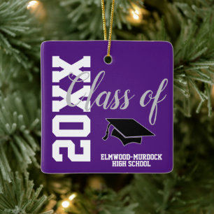 Class of 22 Personalised High School Graduation Ceramic Ornament