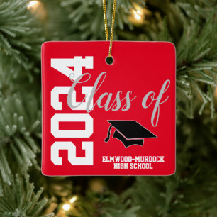 Class of 24 Personalised High School Graduation Ceramic Ornament