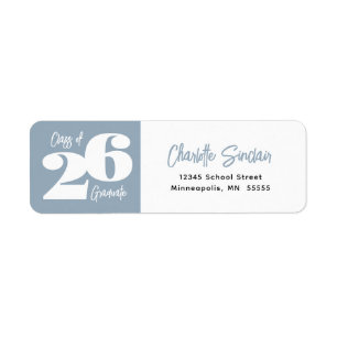Class of 25 Graduate Blue Return Address Label