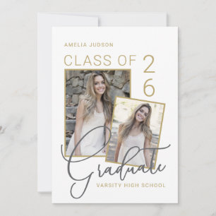Class Of 25 Photo & Bio Script Graduation Announcement