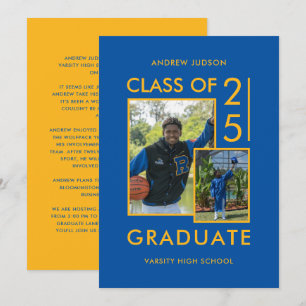 Class Of 26 2 Photos Blue Graduation & Open House Announcement