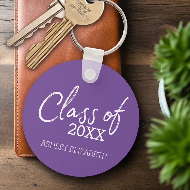 Class of ADD YOUR YEAR Graduation Party Key Ring (Personalized Keychain - Graduation Party Favor)