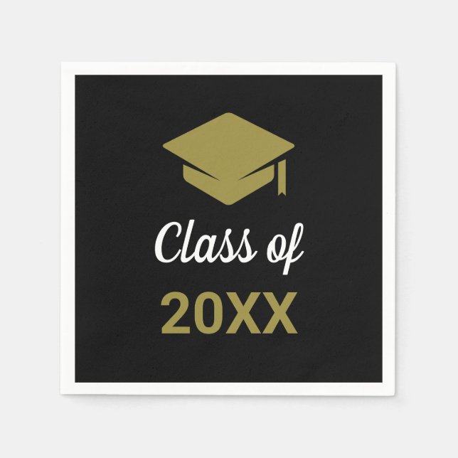 Class Of Any Year Congrats Grad Graduation Cap Napkin (Front)