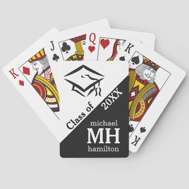 CLASS OF (any year) custom monogram playing cards (Back)