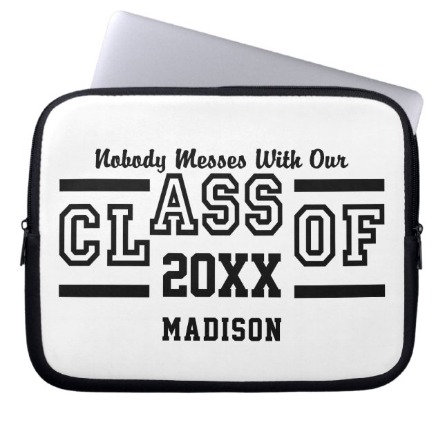Class of ANY Year custom name laptop sleeves (Front)