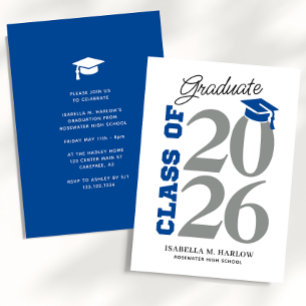 Class of Blue Gray YY Graduation Invitation