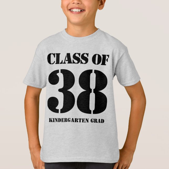 Class of Current Year Kindergarten Grad T-shirts (Front)
