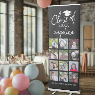 Class of Custom Year 12 Square Photo Collage Retractable Banner