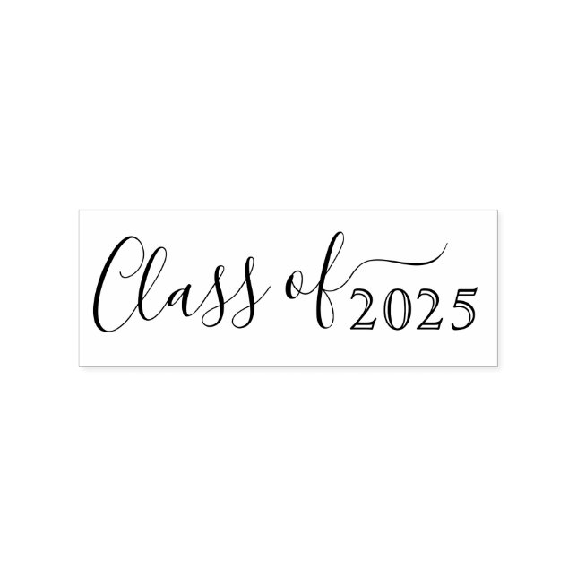 Class of custom year elegant script graduation rubber stamp (Imprint)