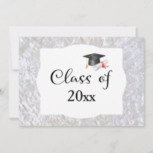 Class of Custom Year Marble Large Print Invitation