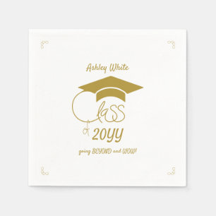 Class of Grad-Inspirational Quote-Elegant Gold Napkin