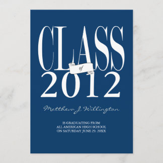 Class of Grad Invite/Announcement: Navy Invitation