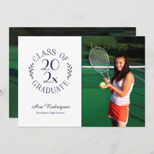 Class of Graduate Classic 2 Photo Navy Graduation Announcement