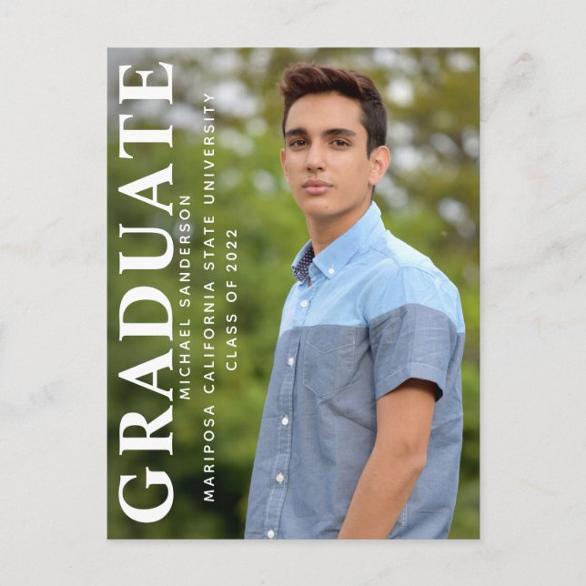 Class of Graduate Photo Graduation Announcement (Front)