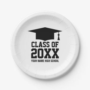 Class of graduate year graduation party plates