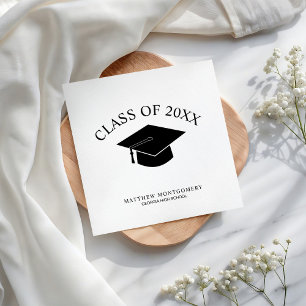 Class of Graduation Mortarboard Napkin