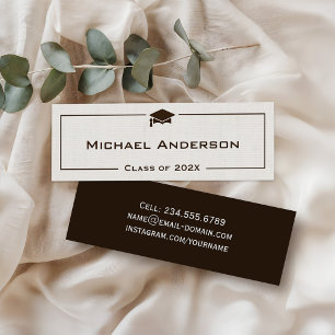 Class of Graduation Name Card - Classic Linen Look