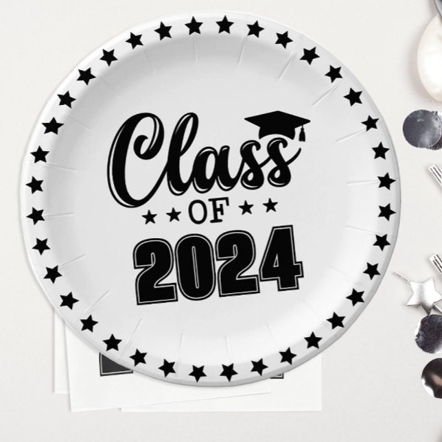 Class of Graduation Paper Plate (Easily customize the graduation year on these festive "Class of' graduation plates.)