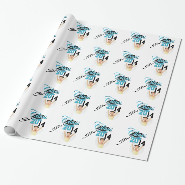 Class of graduation school blue wrapping paper (Unrolled)