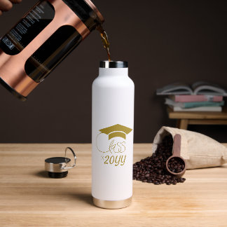 Class of -Inspirational Quote-Modern Gold Water Bottle