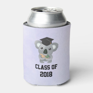 Class of Koala Bear in a graduation Cap Can Cooler