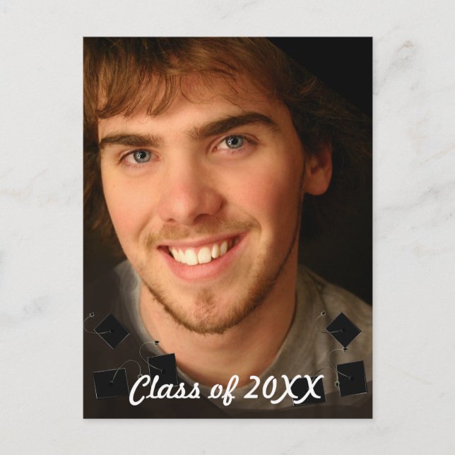 Class of Photo Graduation Change to Current Year Invitation Postcard (Front)