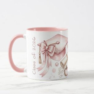 Class of  pink girly accessories graduation  mug
