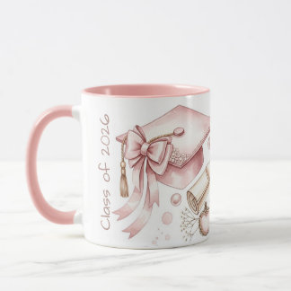 Class of  pink girly accessories graduation  mug