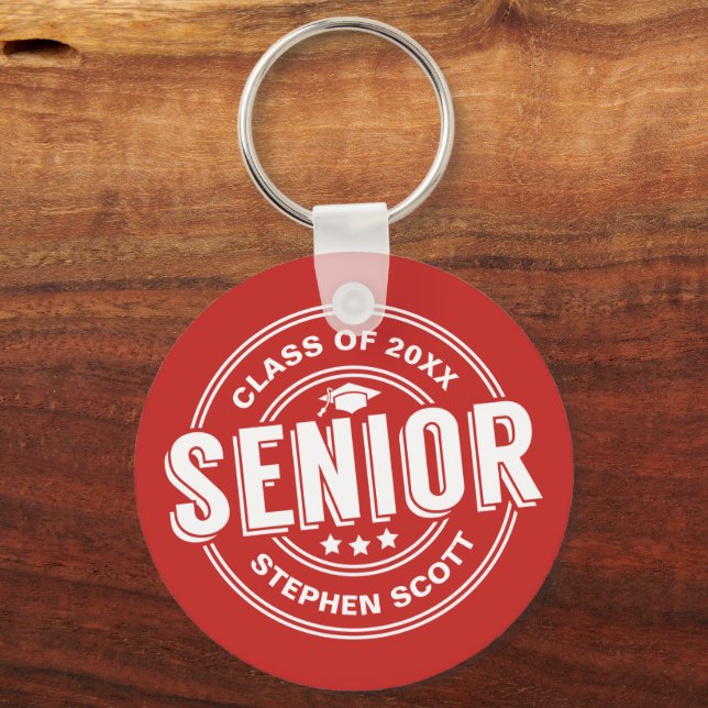 Class of Senior Graduate Personalized Graduation Key Ring (Front)