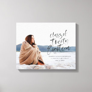 class of twenty eighteen graduate photo canvas