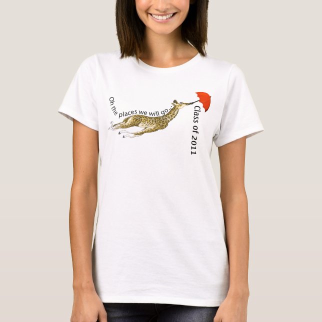 Class of  Whimsical Giraffe Umbrella T-Shirt (Front)