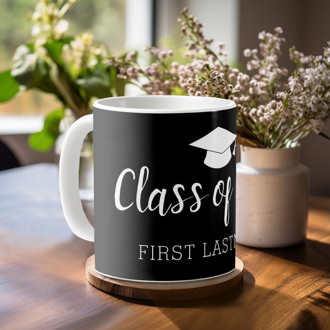 Class of Year and Name - Black Can Change Colour Coffee Mug (Personalized Coffee Mug)