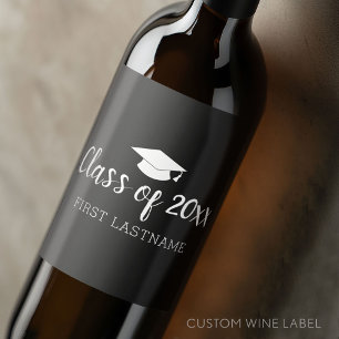 Class of Year and Name - Black Can Change Colour Wine Label