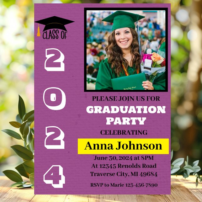 Class of Year Mauve Graduation Party Invitation (Creator Uploaded)