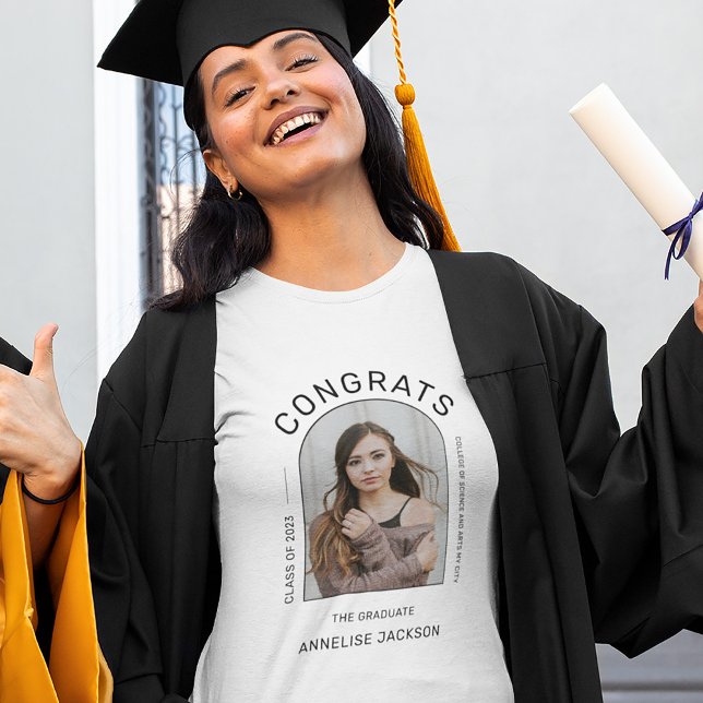 Class of year minimalist congrats graduate photo T-Shirt (Creator Uploaded)