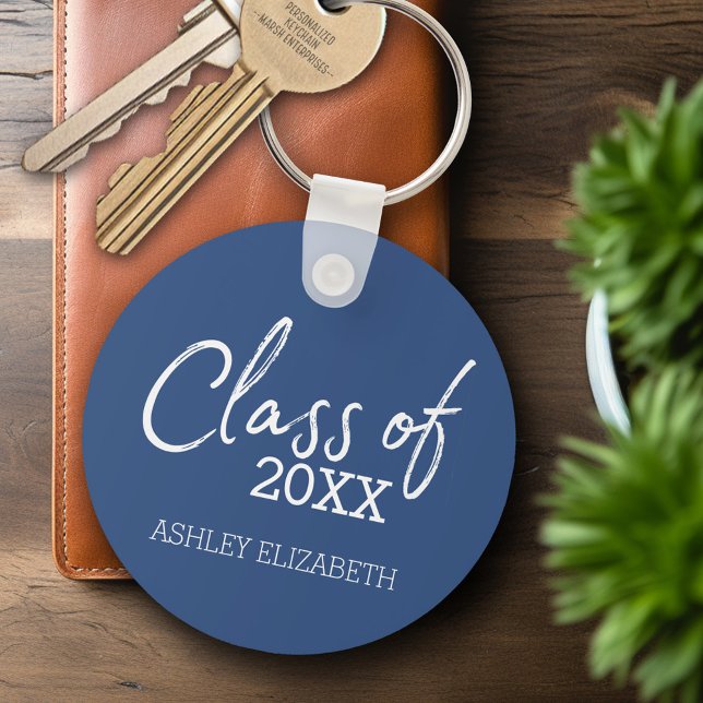 Class of YEAR - Modern Script - Graduation Party Key Ring (Personalized Keychain - Graduation Party Favor)