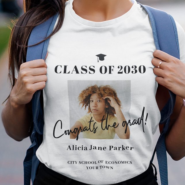 Class of year photo graduate congrats grad script T-Shirt (Creator Uploaded)