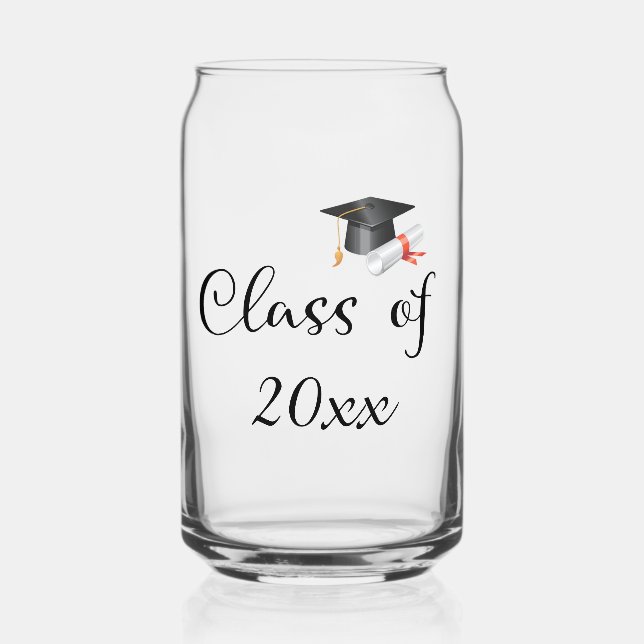 Class of Your Custom Graduation Year Can Glass (Front)