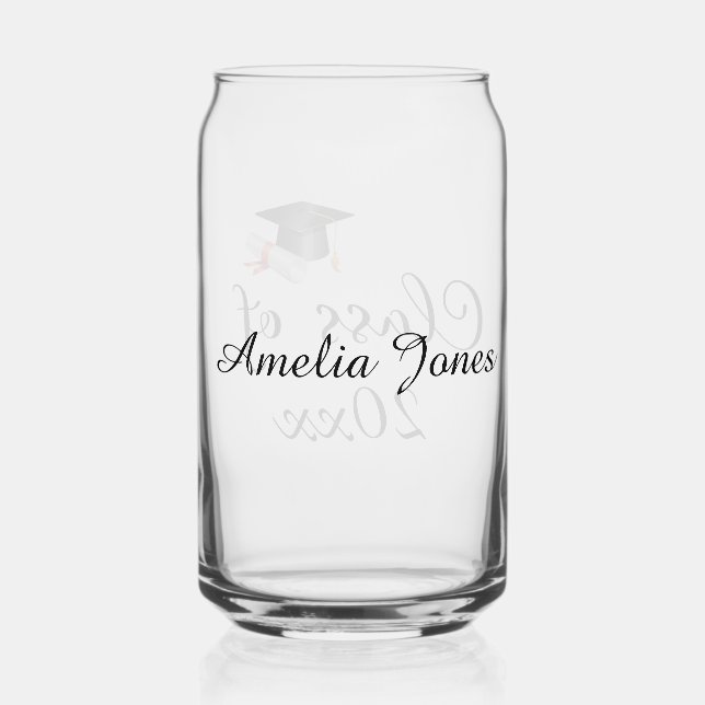 Class of Your Custom Graduation Year Personalised Can Glass (Back)